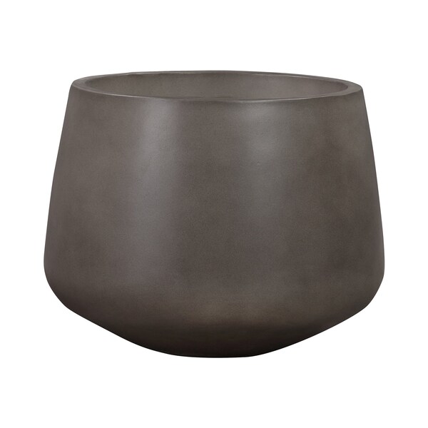 Armen Living Amethyst Large Round Lightweight Concrete Indoor or Outdoor Planter in gray LCAWMDPLGR - main